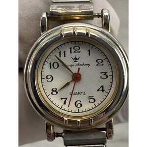 george anthony watch womens silver gold tone stretch band w locking clasp Workin